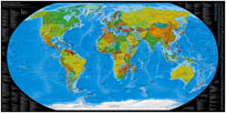  World Map of 2-letter country codes 